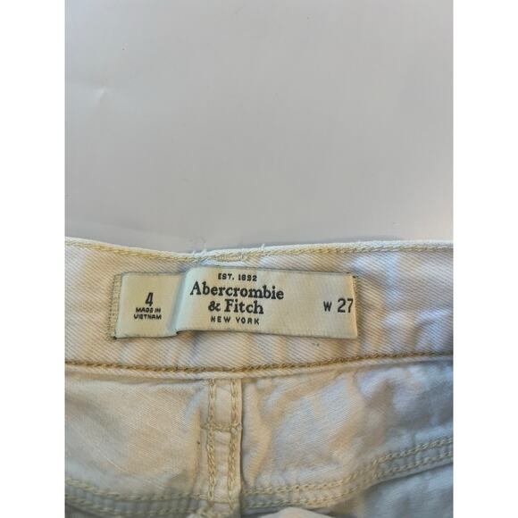 Abercrombie & Fitch White Denim Low Rise Cut-Off Shorts Distressed Womens Size 4 - Picture 9 of 12